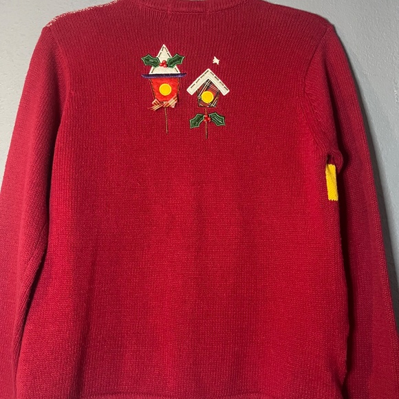 VTG White Stag Christmas Cardigan Sweater Women’s Small Embroidered Appliqués - Picture 8 of 11